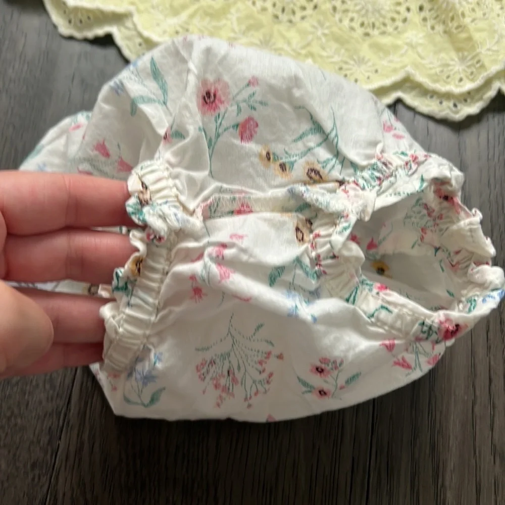 Old Navy infant girl floral crochet/Lacey like top and diaper cover